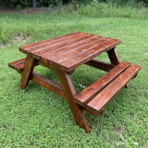 Handmade Wooden Kids Picnic Table – Outdoor Ready or Unfinished DIY Option